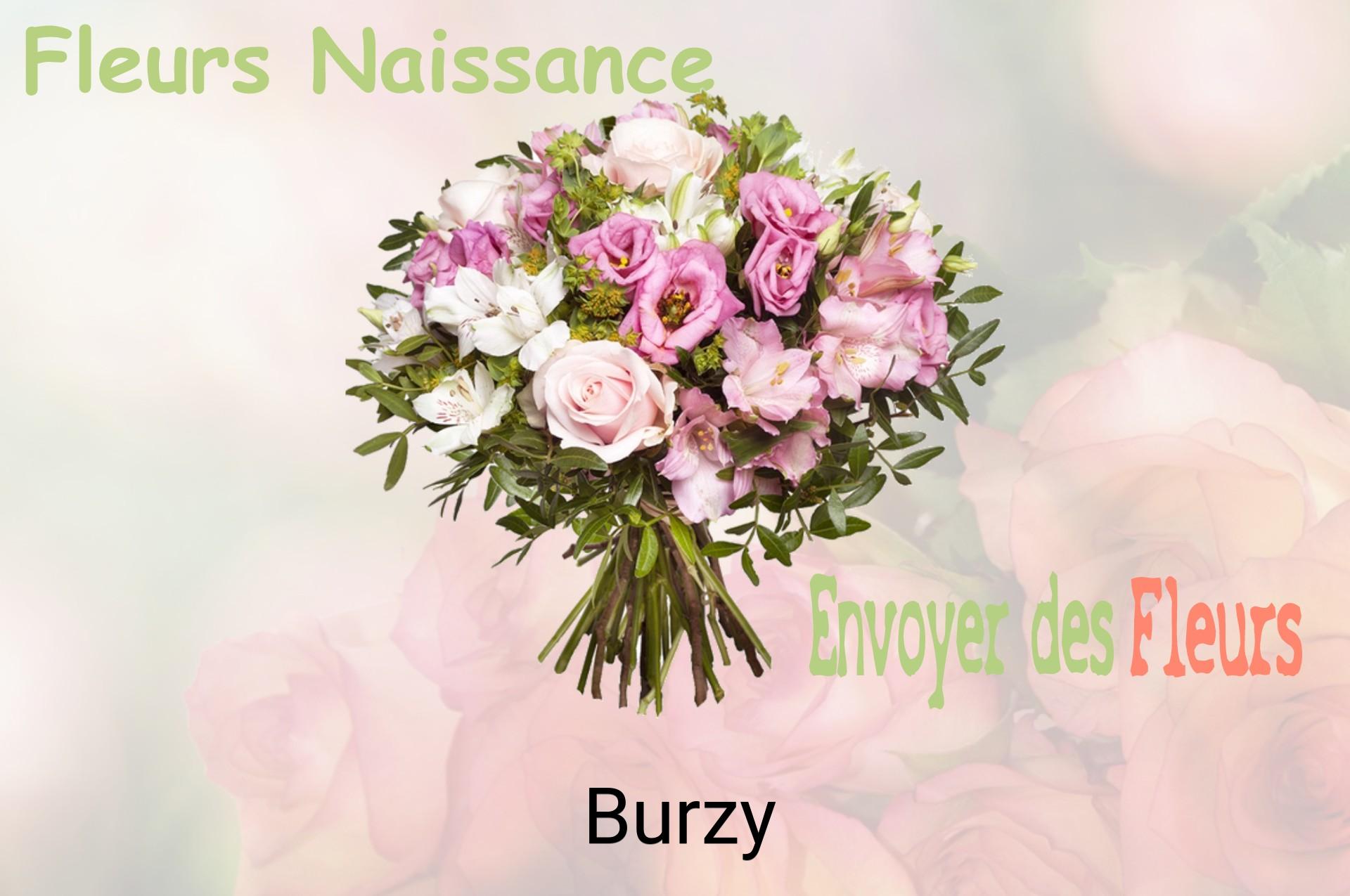 Bouquet de fleurs de naissance livré à Burzy