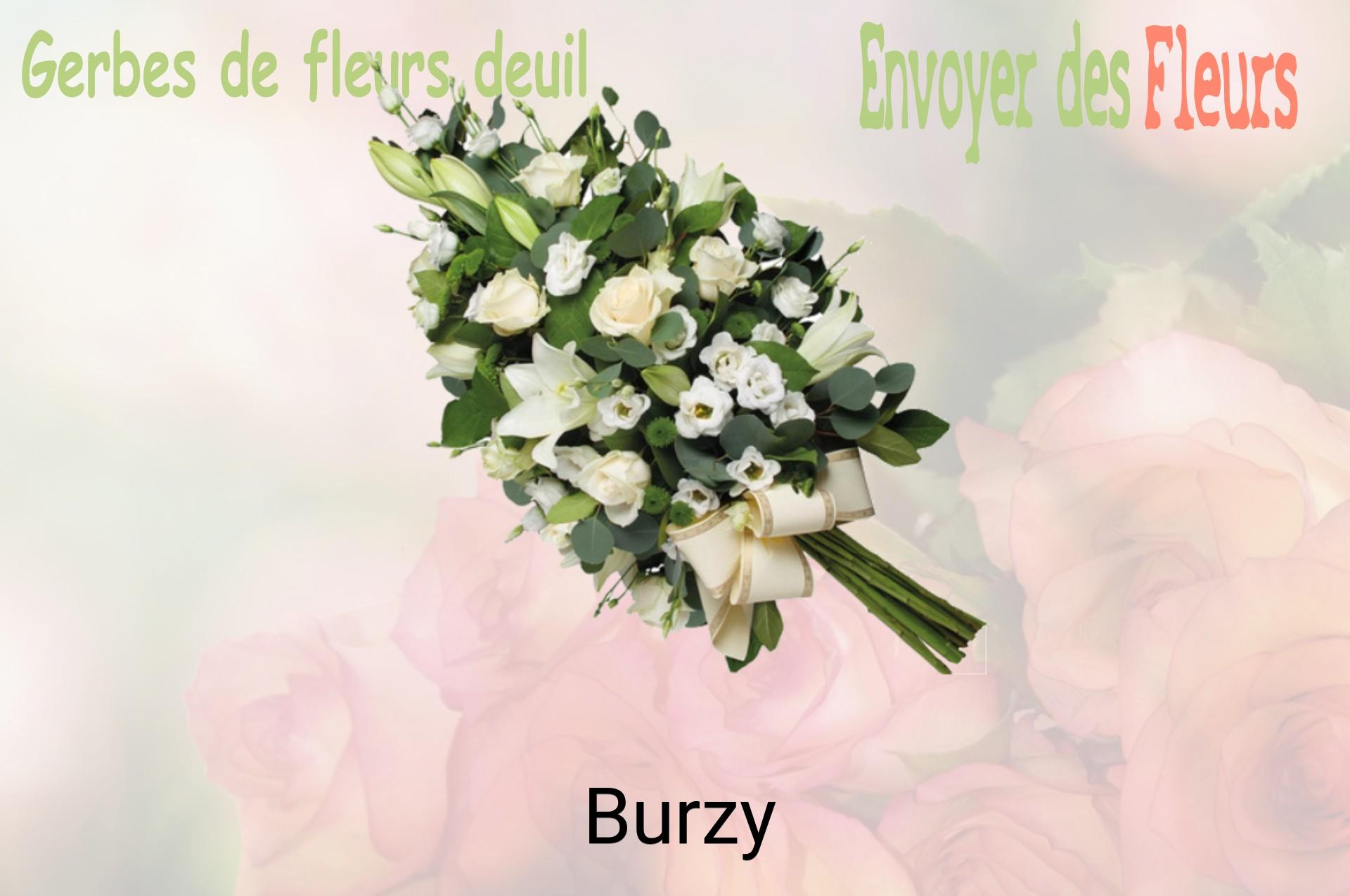 Gerbe de fleurs de deuil livrée à Burzy